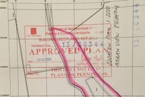 Approved planning permission drawing for the Arranview site